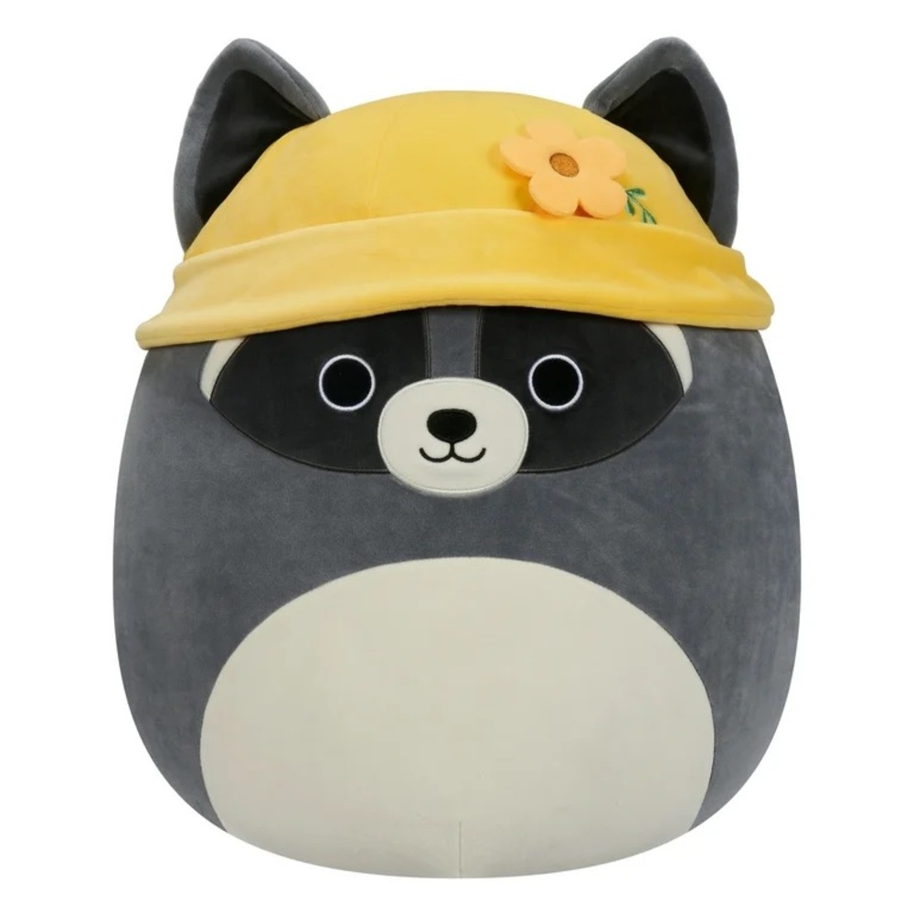 Squishmallows 8” Rocky the Grey Raccoon with Bucket Hat - Ultra Soft Easter NEW